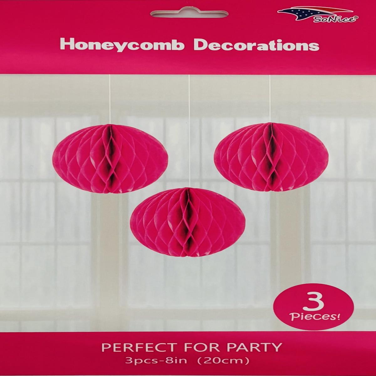 Honeycomb 8 inch 3-piece - Fuchsia