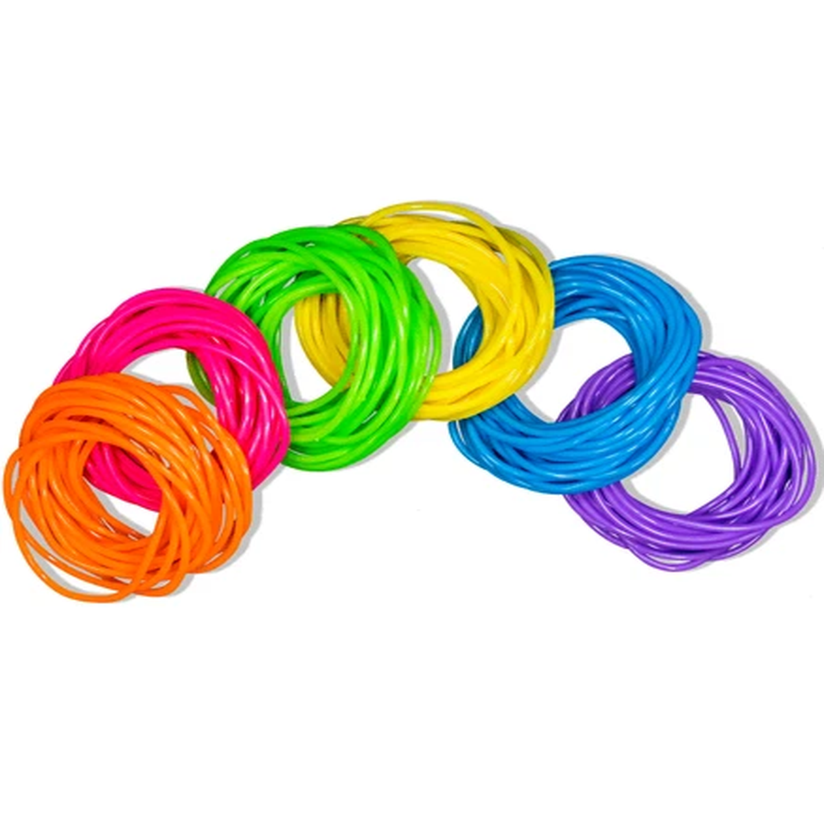 144 RAINBOW NEON JELLY BRACELETS,PARTY FAVOR, PINATAS, GOODY BAGS, FAST SHIPPING