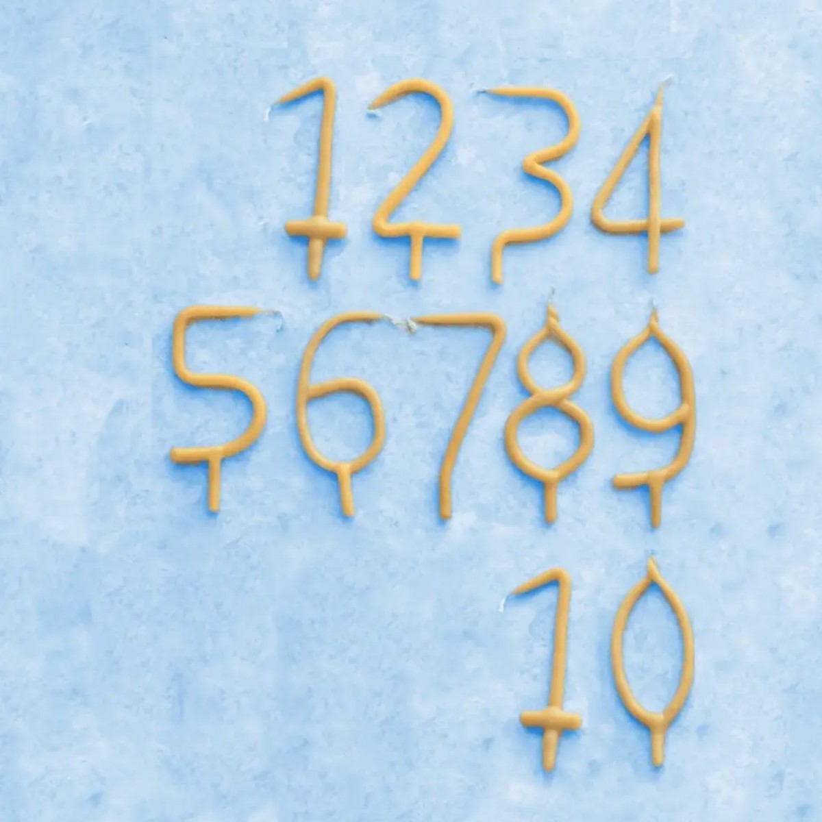 1st to 10th Birthday Beeswax Number Candle Set