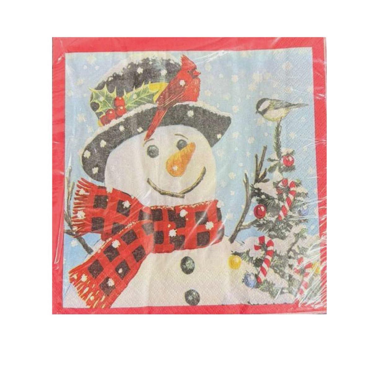5" Luncheon Napkins - Merry Snowman (16ct) - Creative Converting