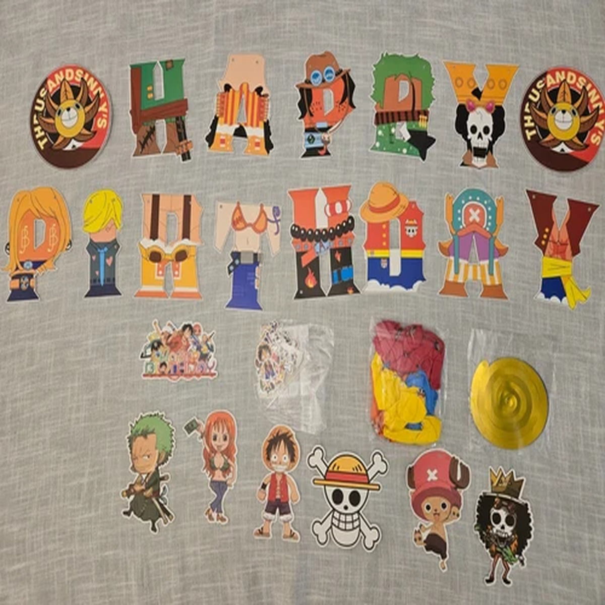 Anime One Piece Party Supplies Birthday Decor Banner Balloon Toppers US Seller!