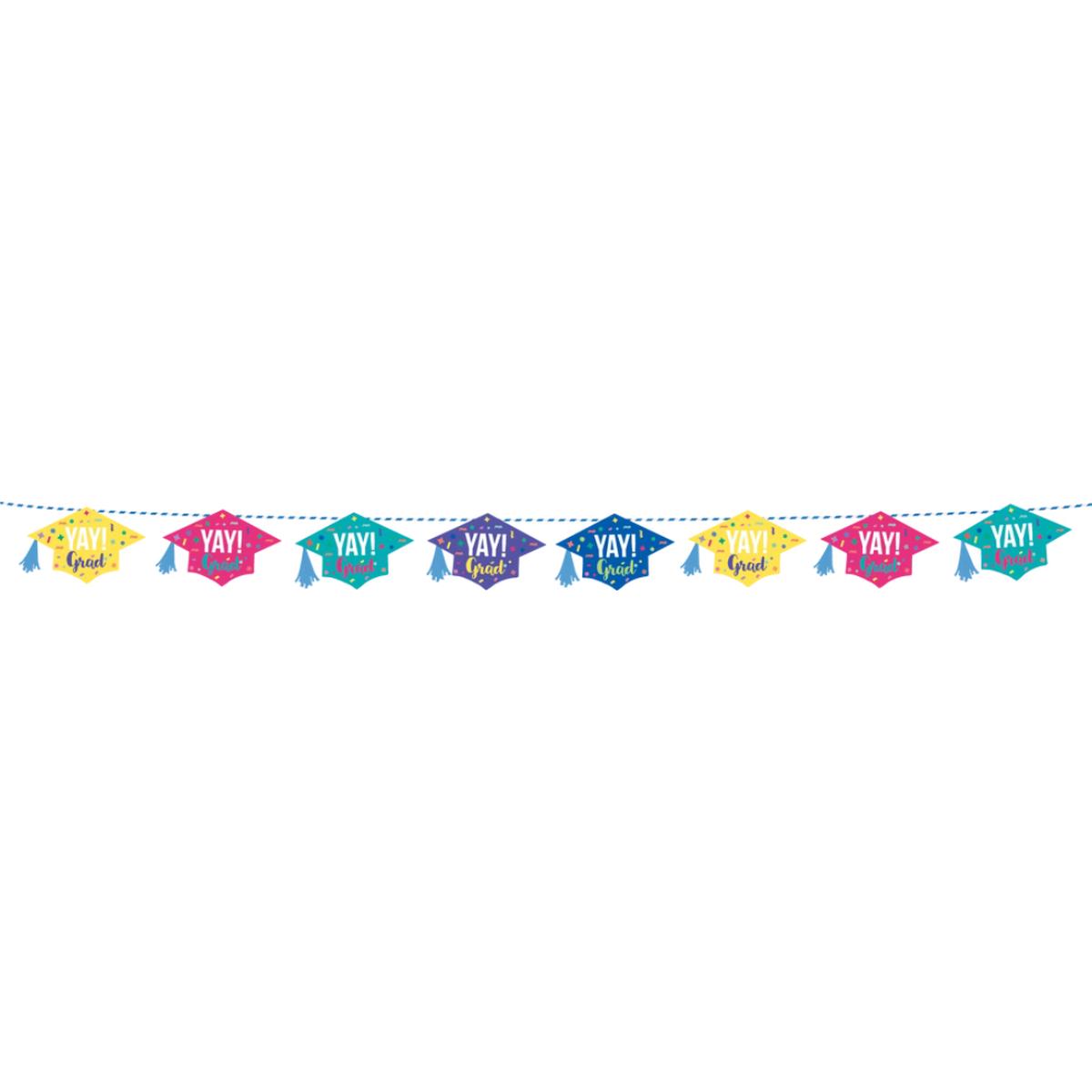 Party Partners Design - YAY Graduation Hats Banner - 6.5 Feet