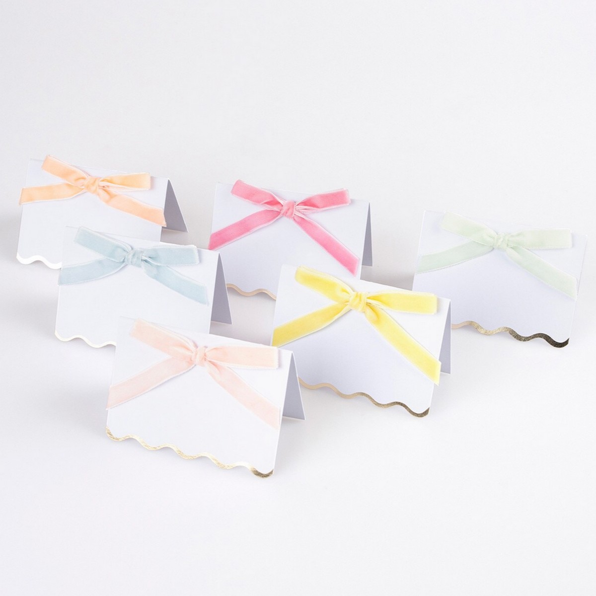 Pastel Velvet Bow Place Cards