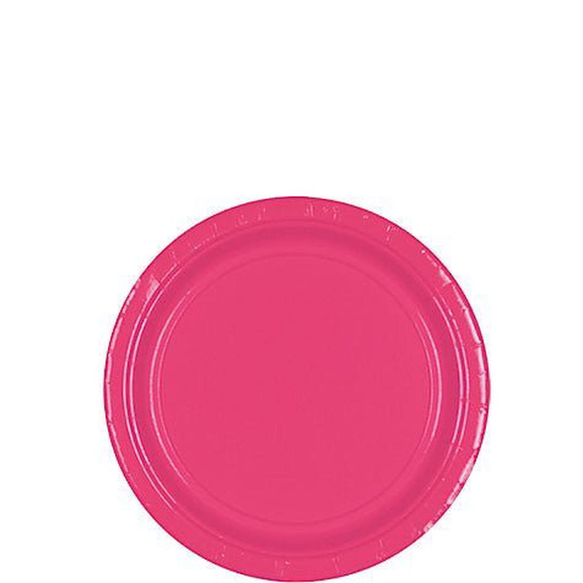 Bright Pink Dessert Paper Plates 6.75" | 20ct