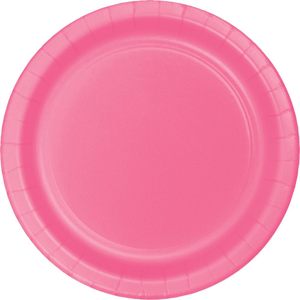 Candy Pink Paper Plates 7" | 24ct