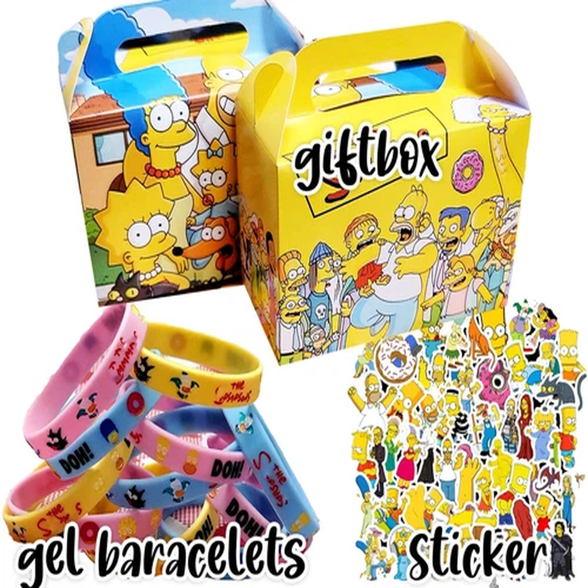 SIMPSONS gift box bracelet birthday party supplies favor centerpiece decoration
