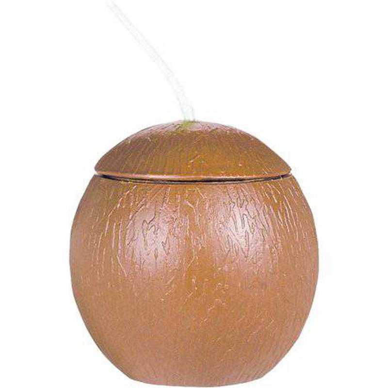 18oz Coconut Shaped Cup with Straw - Amscan