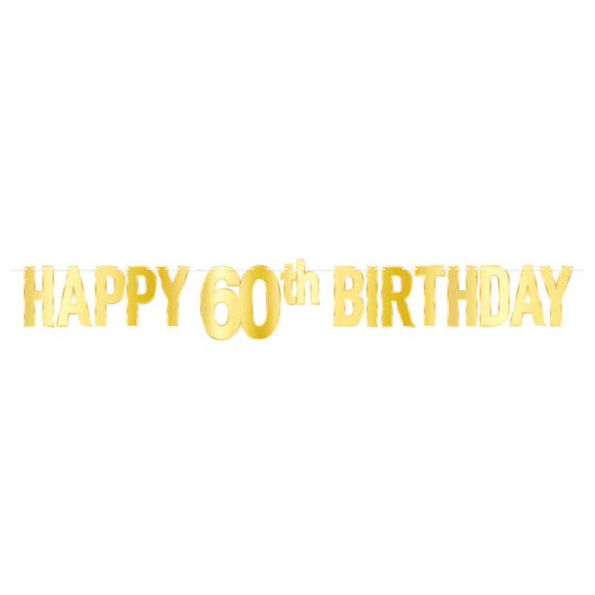 Gold Foil Happy 60th Birthday Streamer 775in x 5ft
