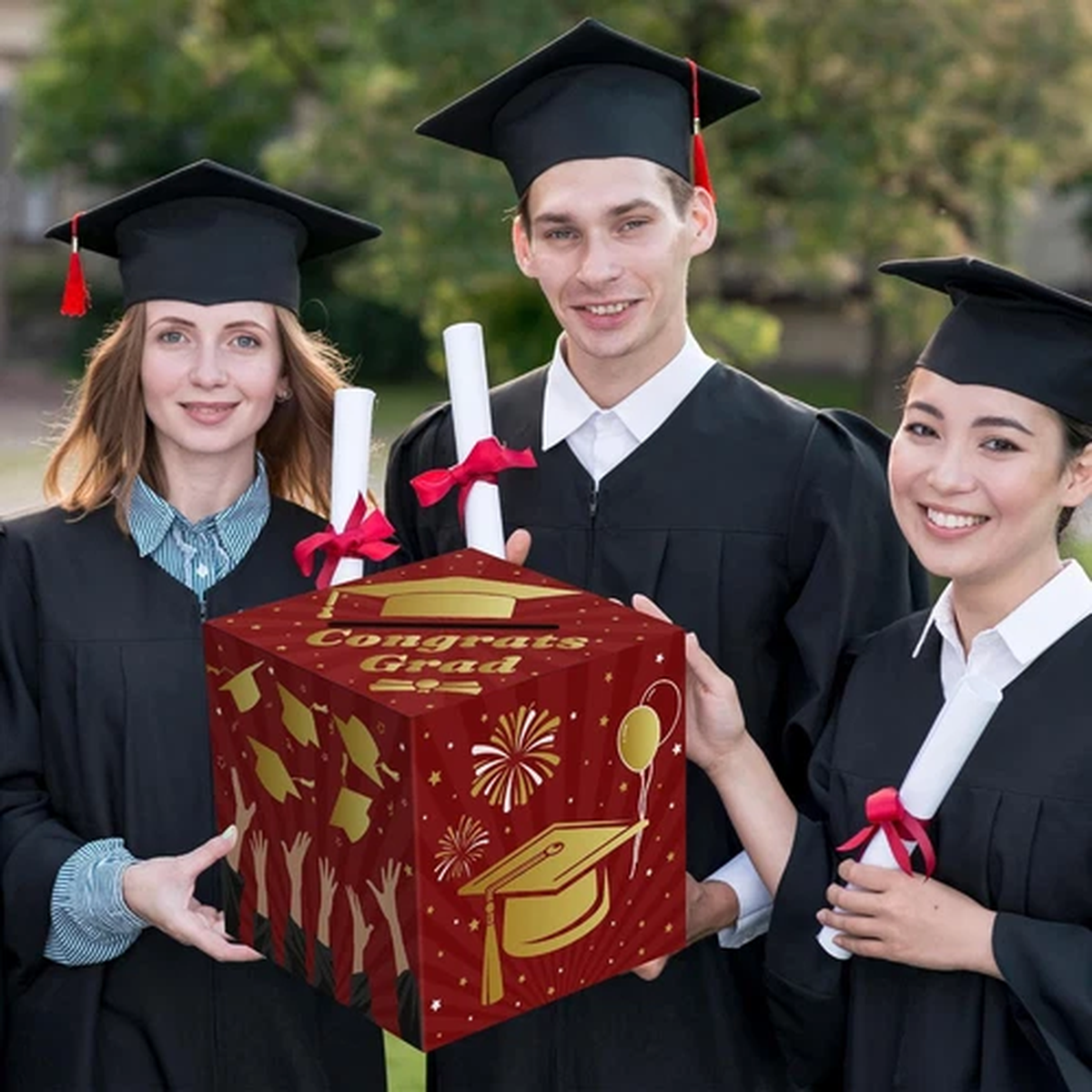 Graduation Decorations 2026 - Maroon Gold Graduation Card Box for Graduation ...