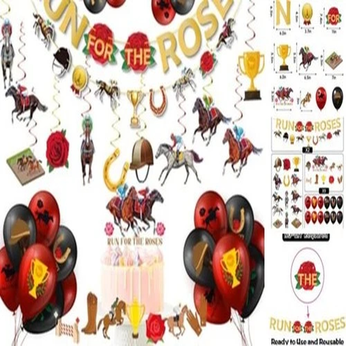 Kentucky Derby Decorations, 71 Pieces Kentucky Derby Party Decorations 2025