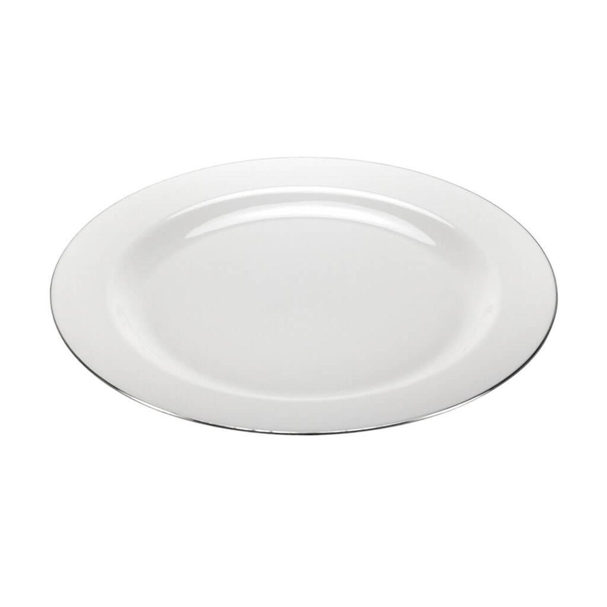 Lillian Silver Edge Round Plastic Plate 1025in 10ct