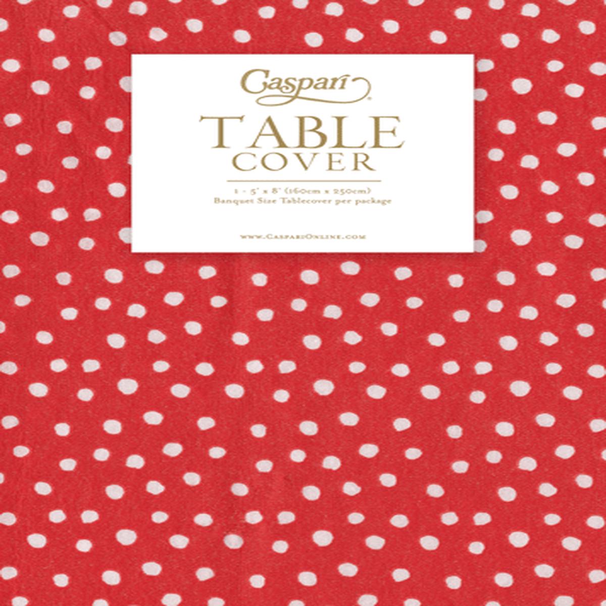 Paper Linen Tablecover -Small Dots Red