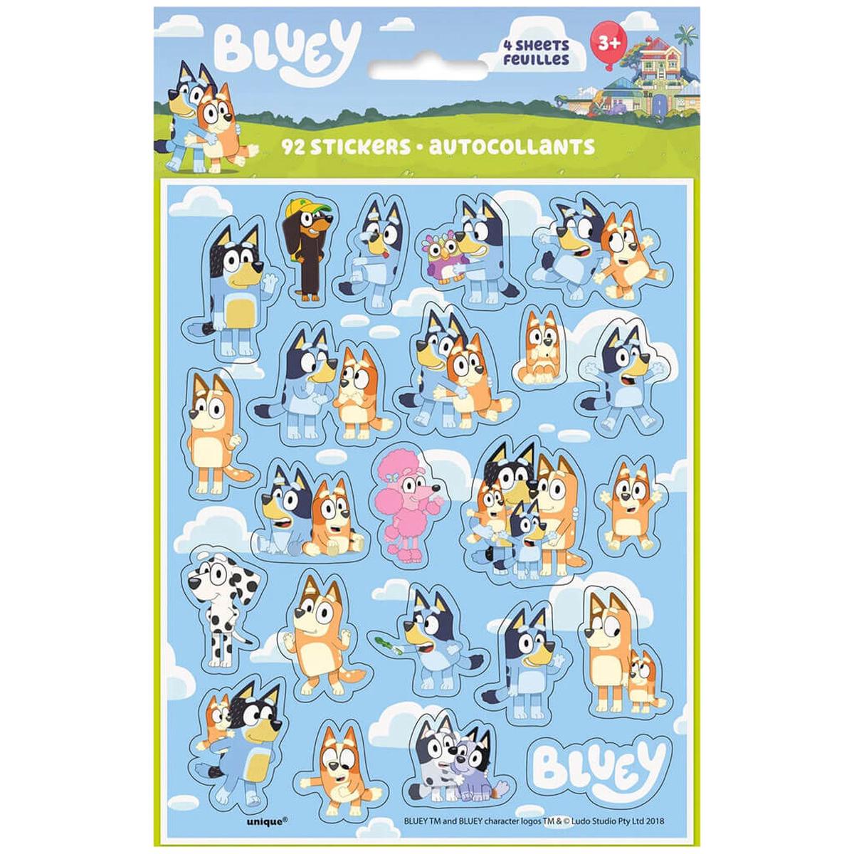 Bluey Sticker 4 Sheets