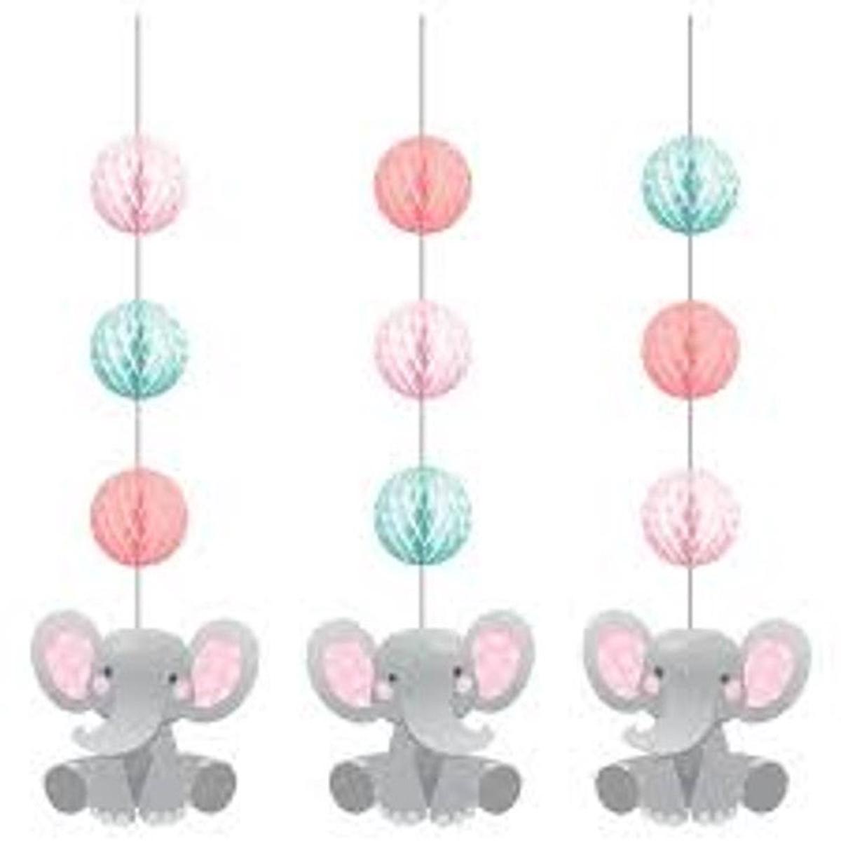 Hanging Cutouts - Girl Enchanting Elephants (3ct) - Creative Converting