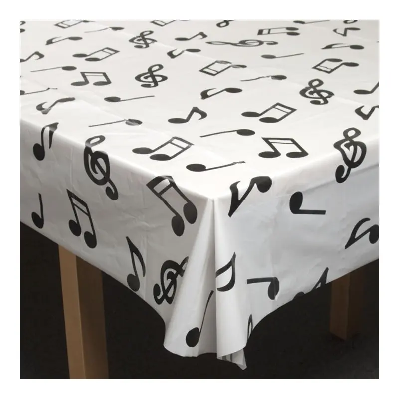 Music Notes Plastic Tablecloth