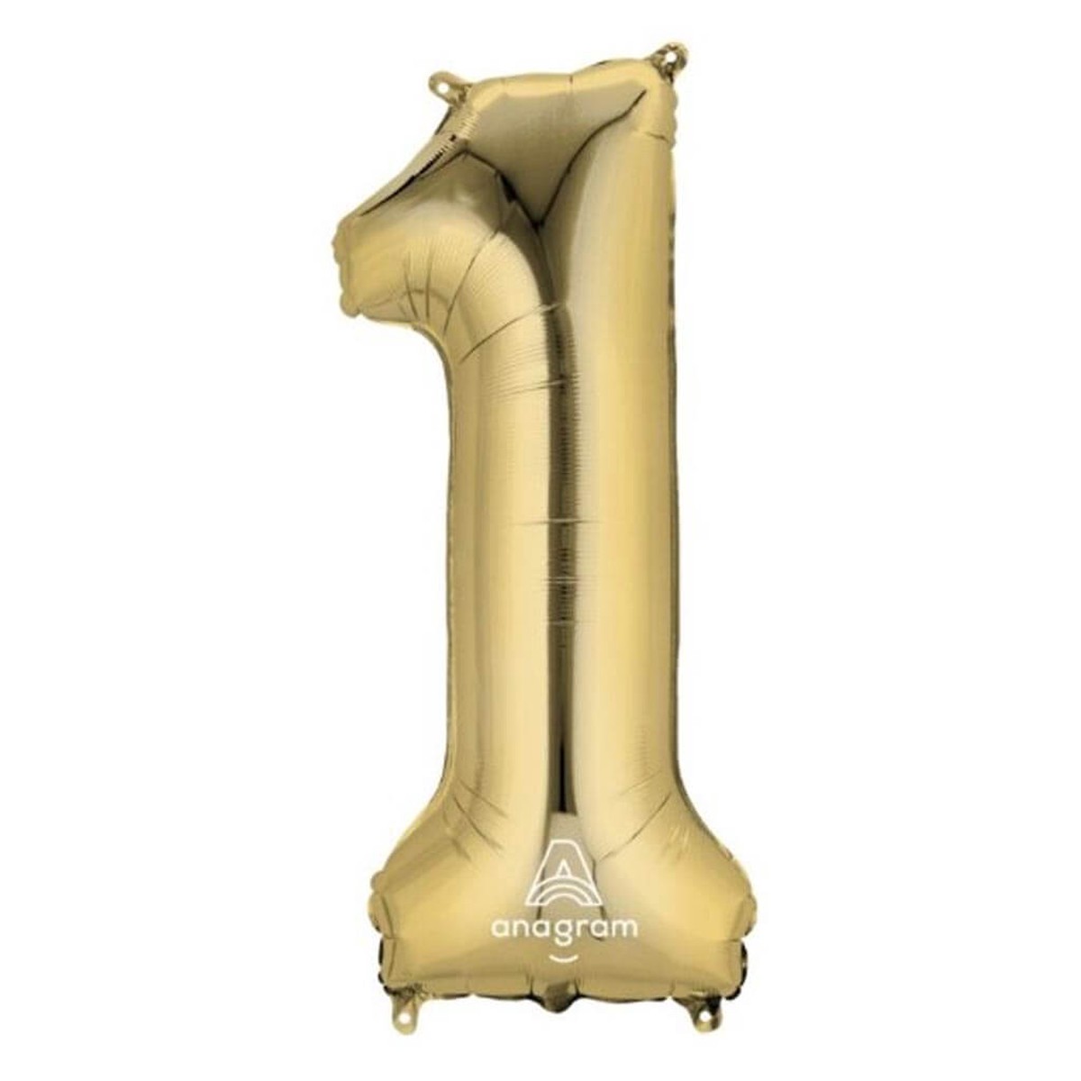 Number 1 White Gold Foil Ballon 34in