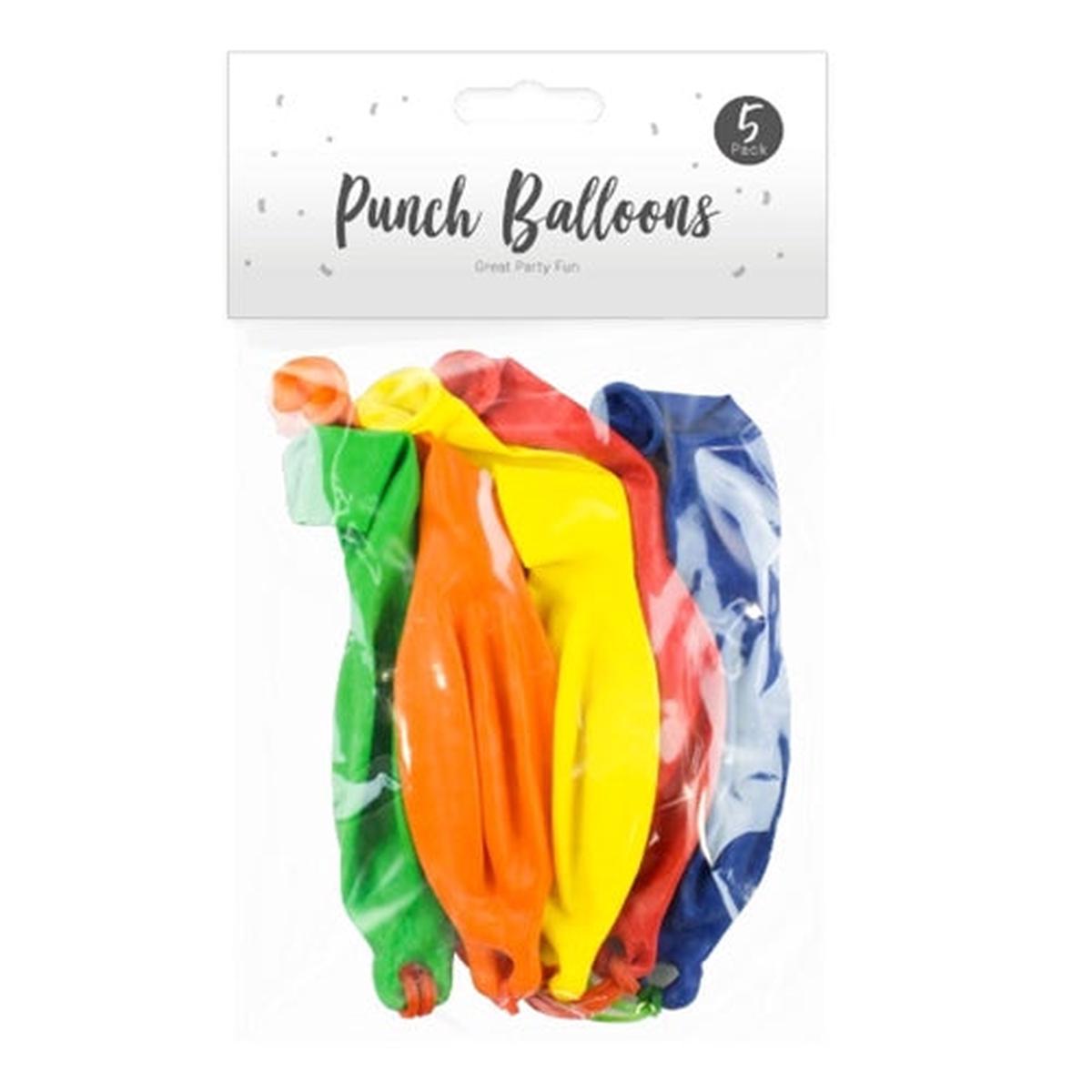 Pop Party Faves Punch Balloons - 5 Pack Assorted Colors