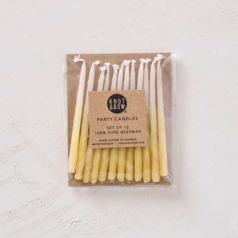 Yellow Ombre Beeswax Birthday Candles
