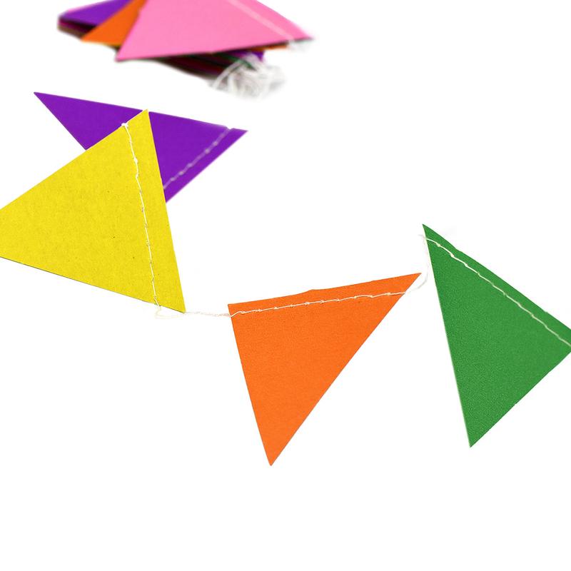 2 Strings Colorful Paper Pennant Garland Decorations (Large Pennant)