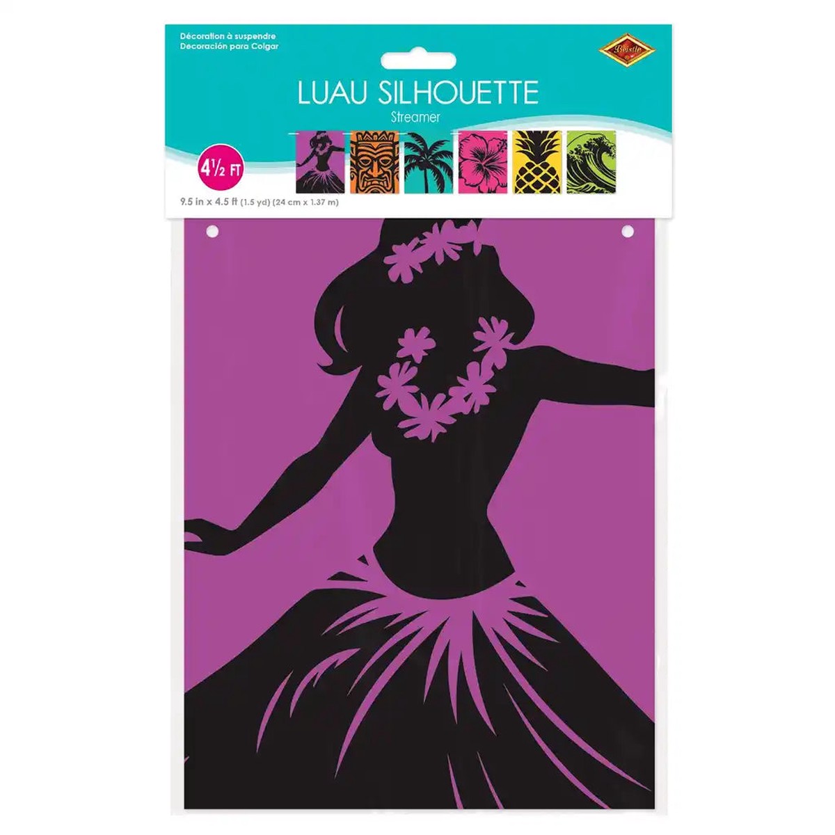 Luau Silhouette Streamer 95in x 4ft-6in