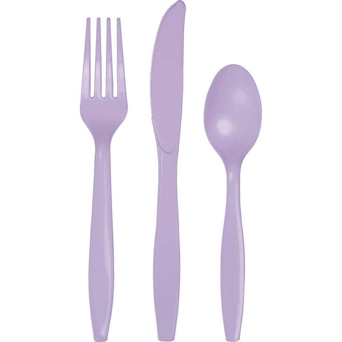 Luscious Lavender Cutlery Assortment | 24ct