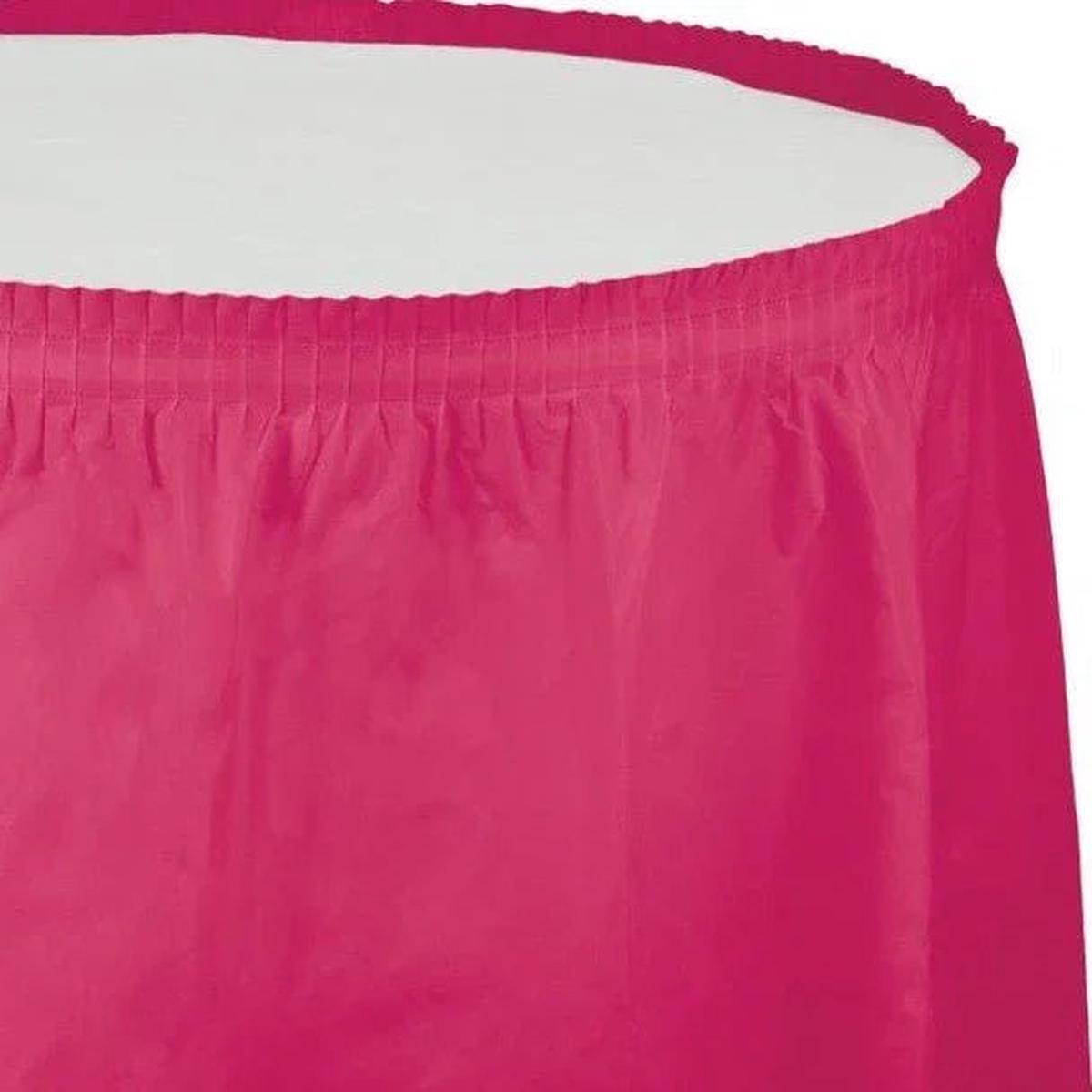 Magenta Plastic Table Skirt | 1ct
