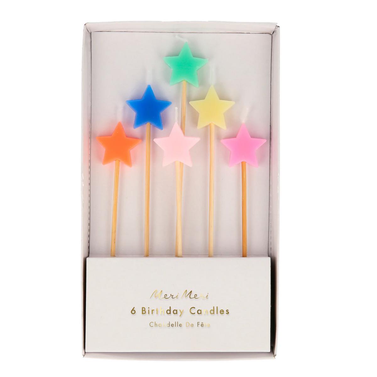Mixed Star Candles (6pk)