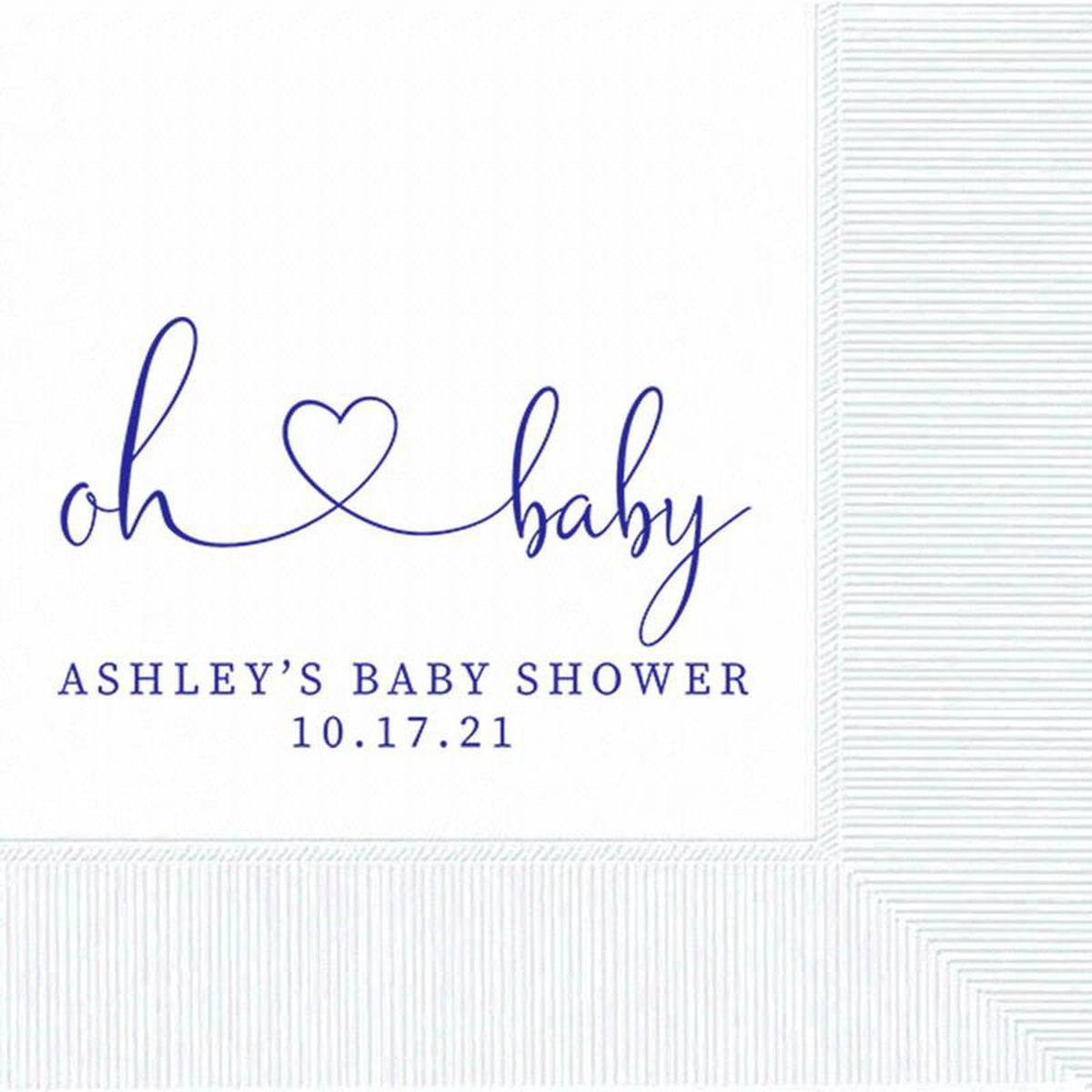 Oh Baby Shower Custom and Personalized Beverage Napkins