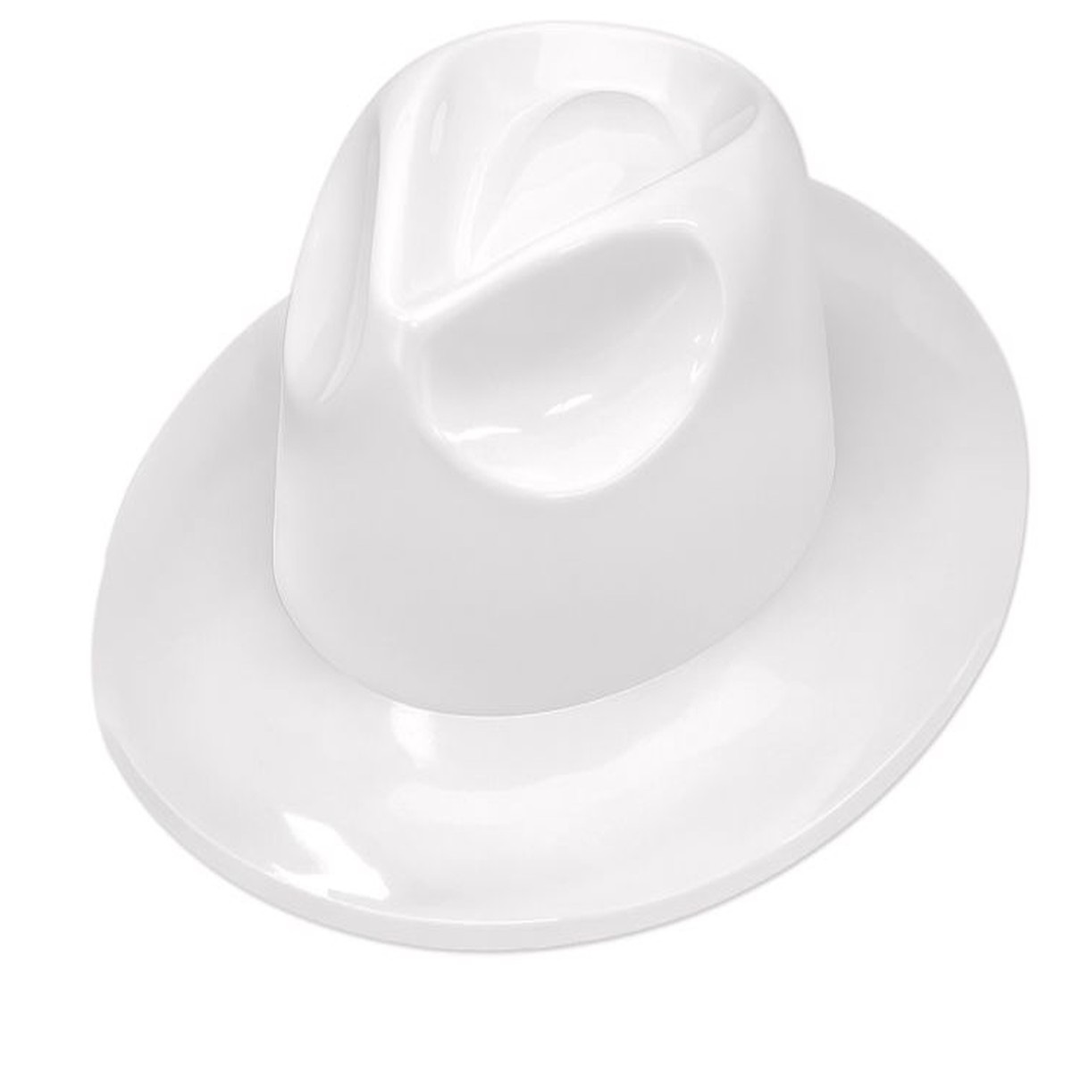 Plastic Fedora - White | 1ct