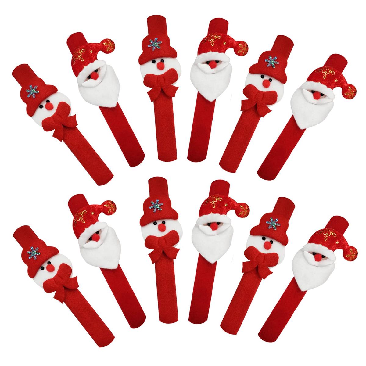 Santa Claus Wrist Band - 12Pcs Santa Claus Bracelet for Kids