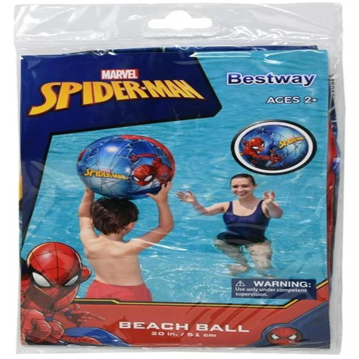 Spiderman 20 Beach Ball in polybag with insert