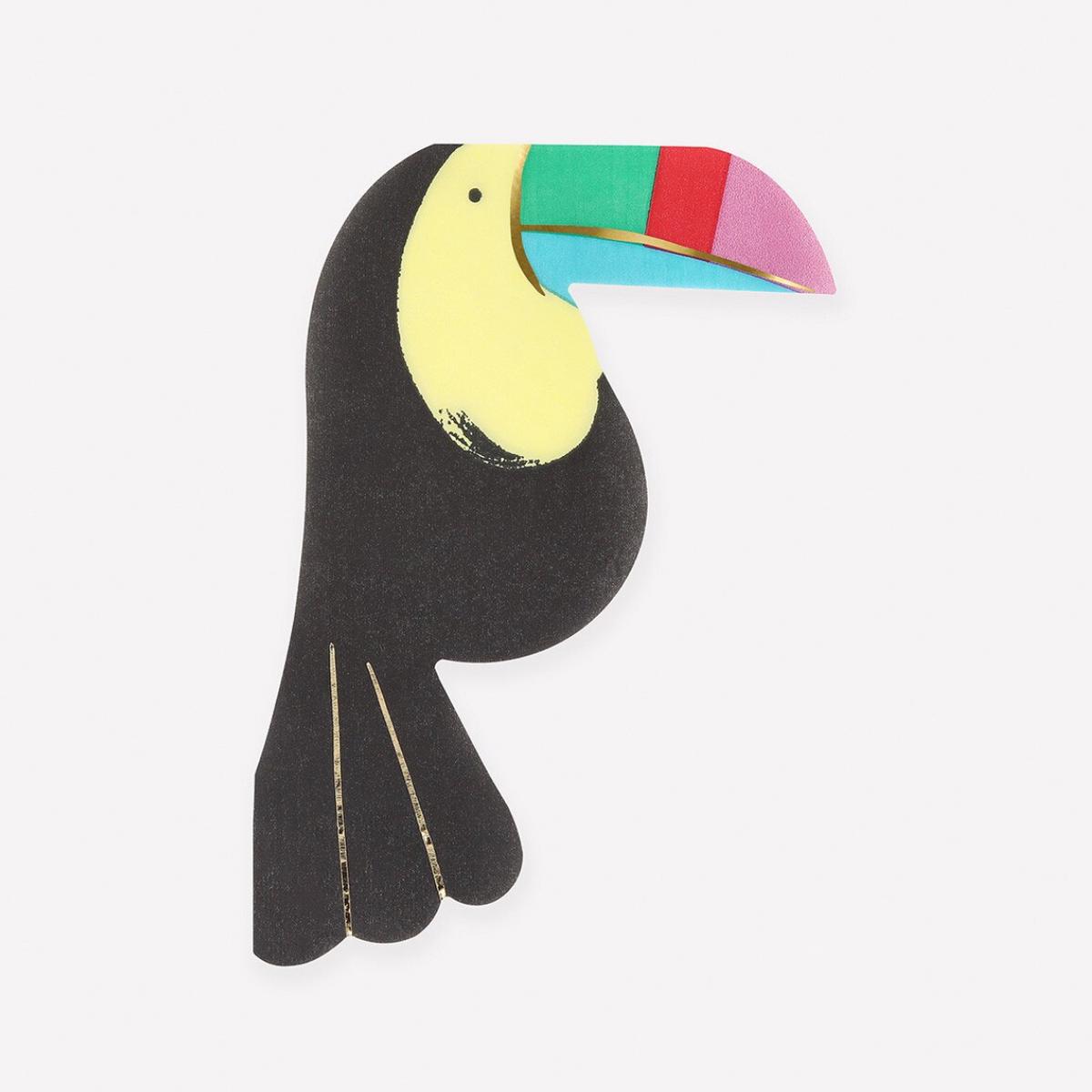 Toucan Shaped Napkins (x16)