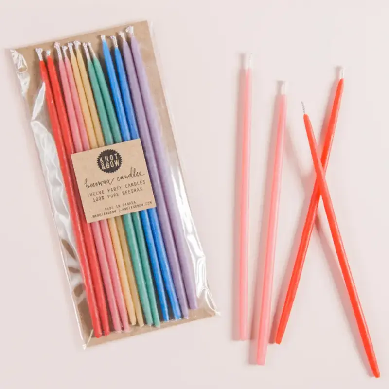 Assorted Tall Beeswax Birthday Candles