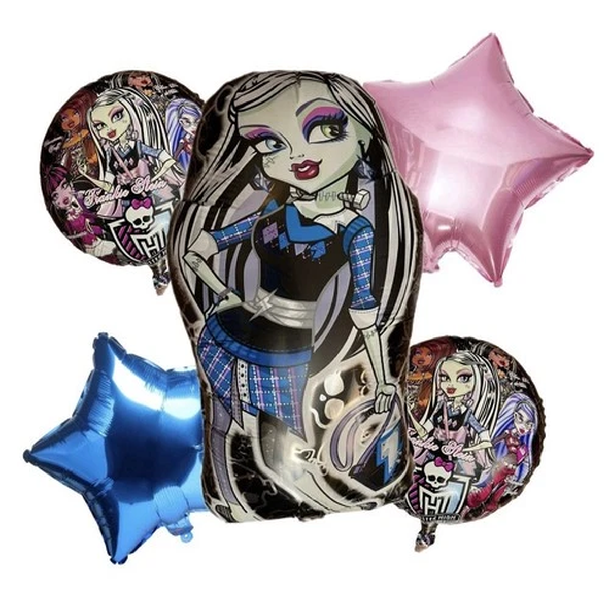 Monster High Themed Balloon Bouquet - Party Supplies Decoration - 5 Pc