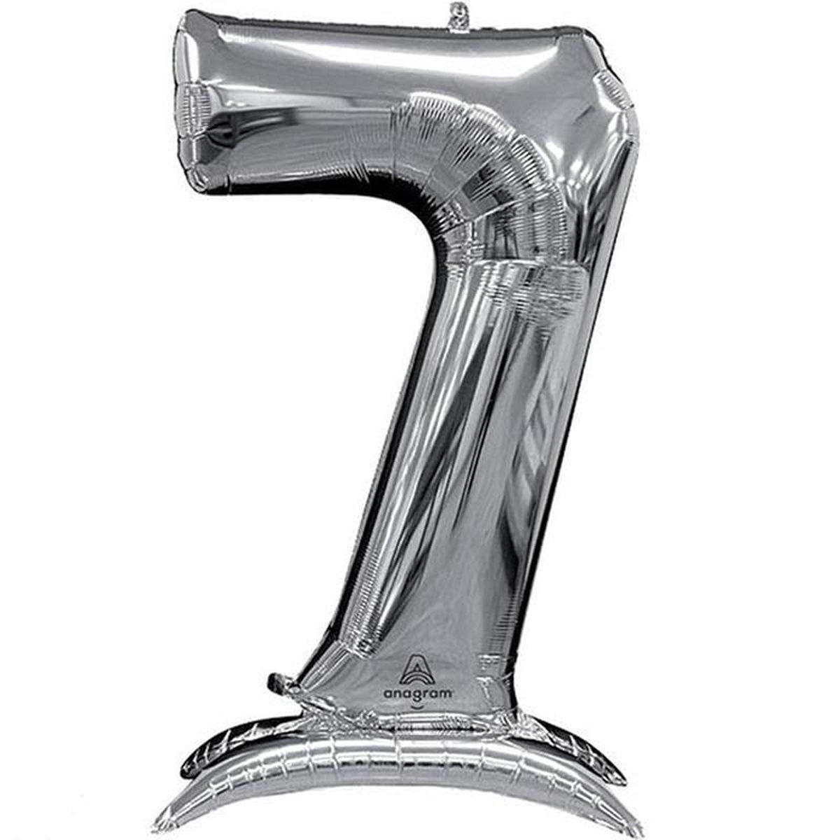 Numeral Balloon With Stand Silver 7