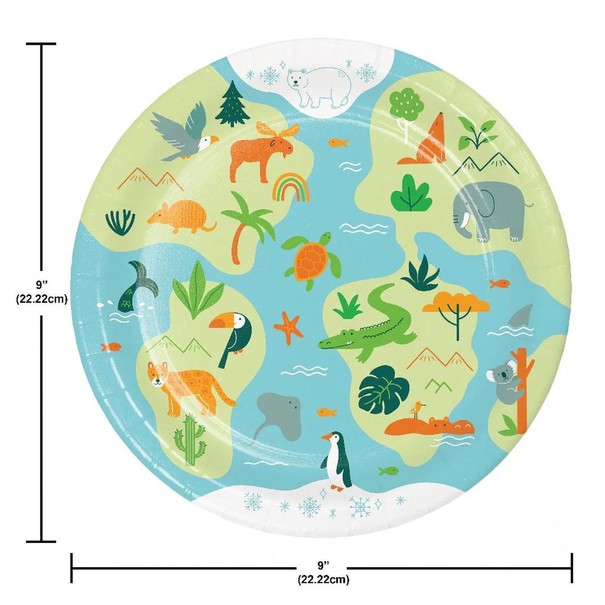 World Adventure Dinner Plate 9in, 8ct