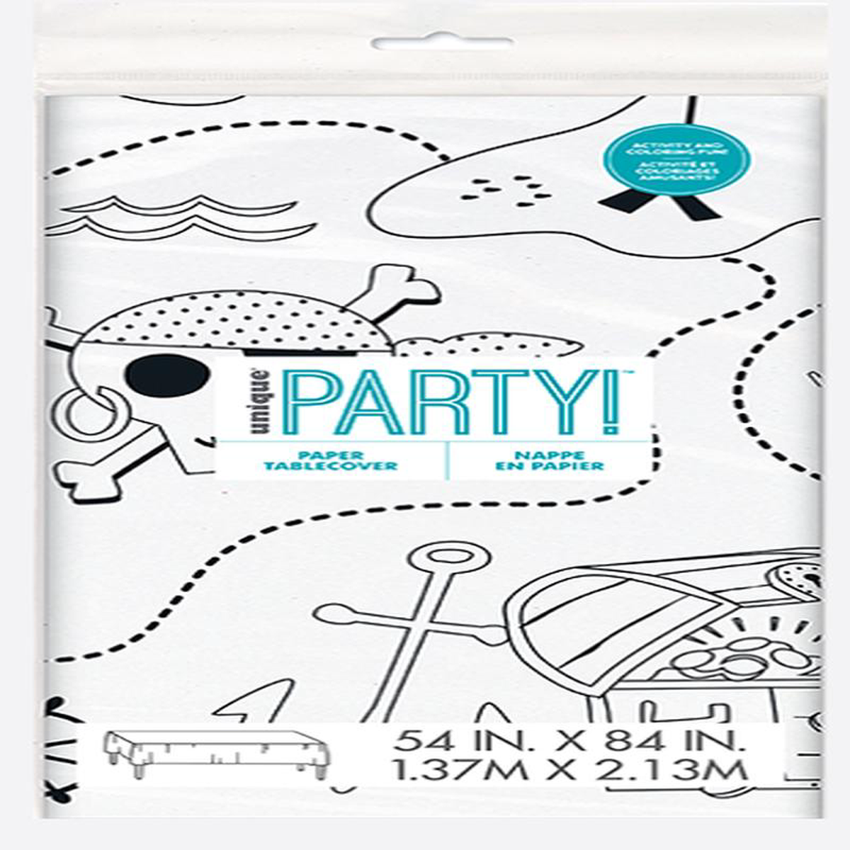 AHOY PIRATE COLORING TABLECOVER