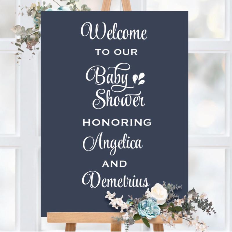 Custom Baby Shower Vinyl Decal Lettering  Welcome Sign for Couples Shower