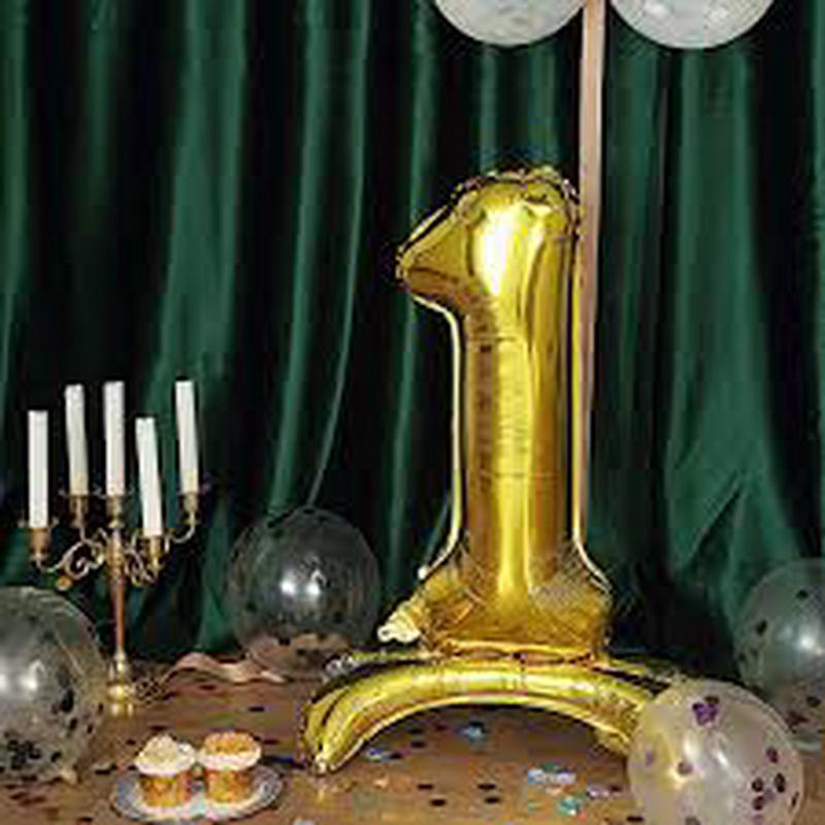 Numeral Balloon With Stand Gold 1