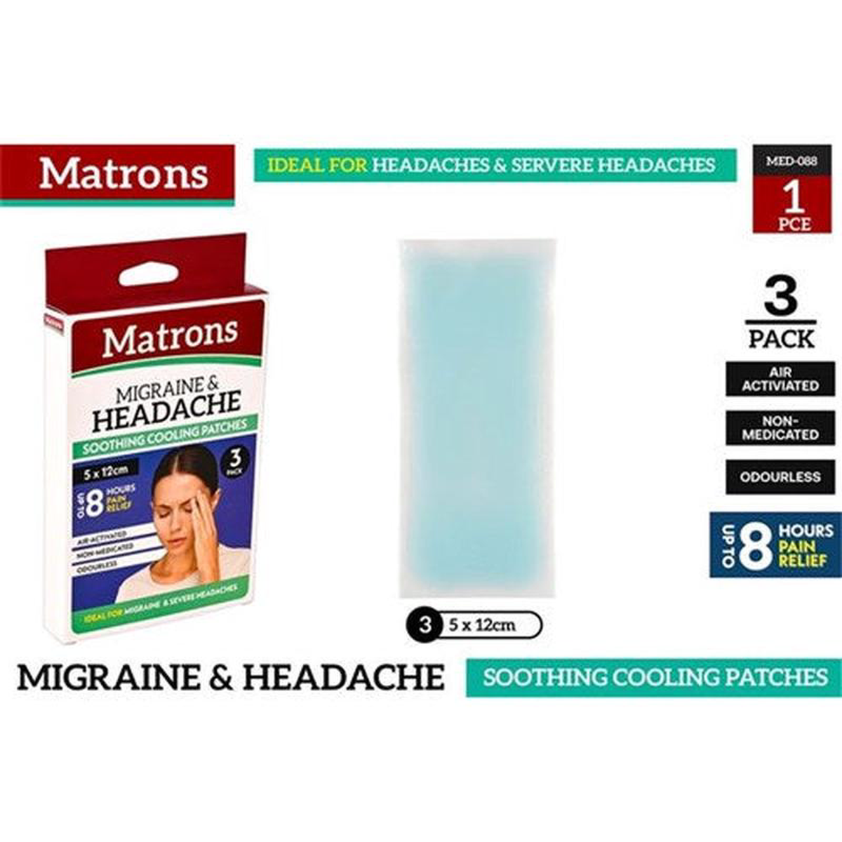 HEADACHE PATCH 2PC 5 CM