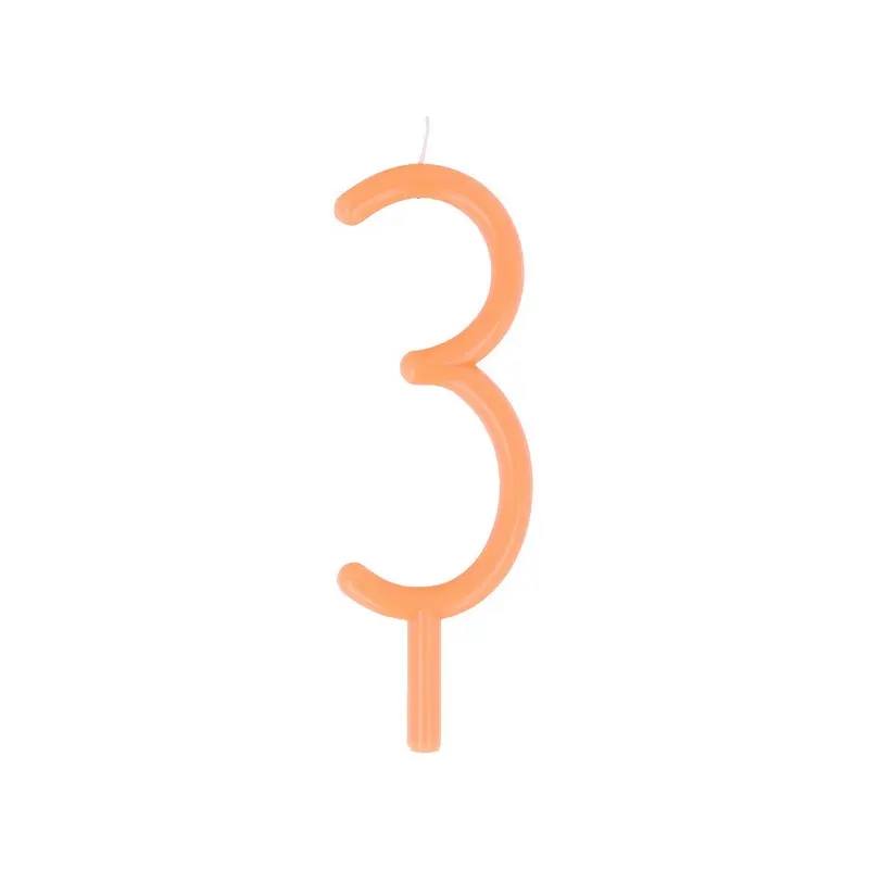 Slim Number 3 Candle