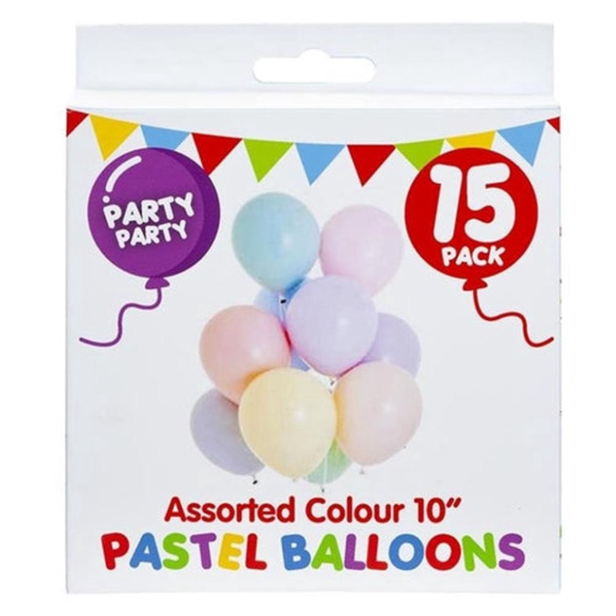Party Party 16 Pack Assorted Pastel Colored Balloons