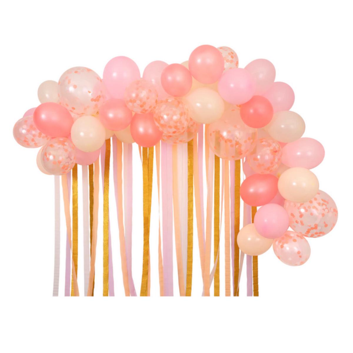 Pink Balloon & Streamer Garland