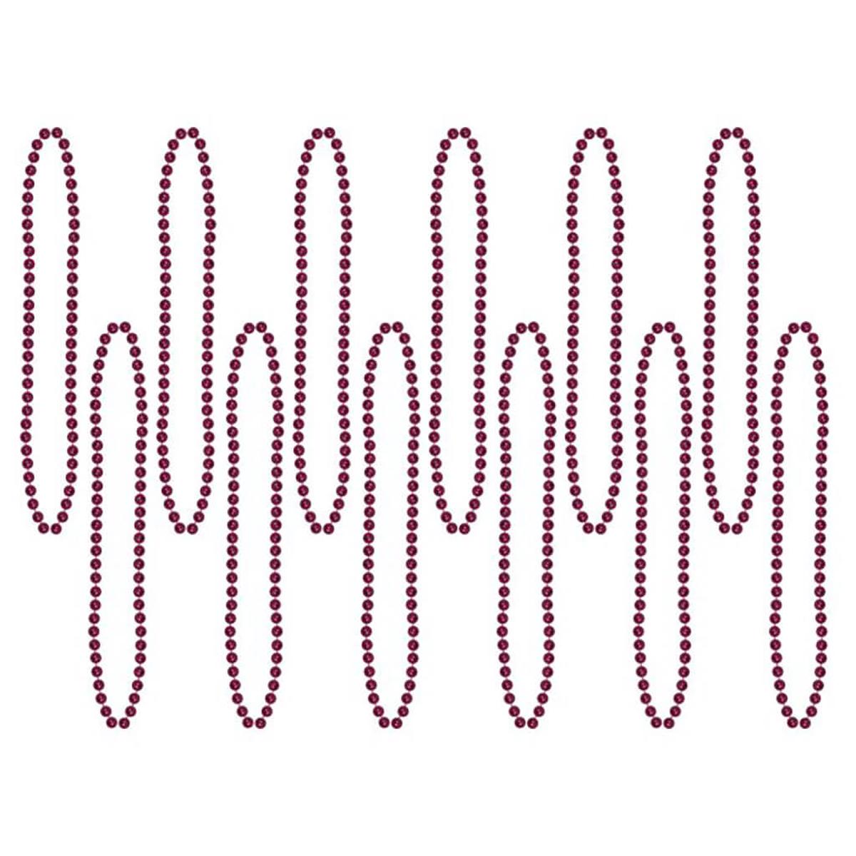 Party Beads Small Round Maroon