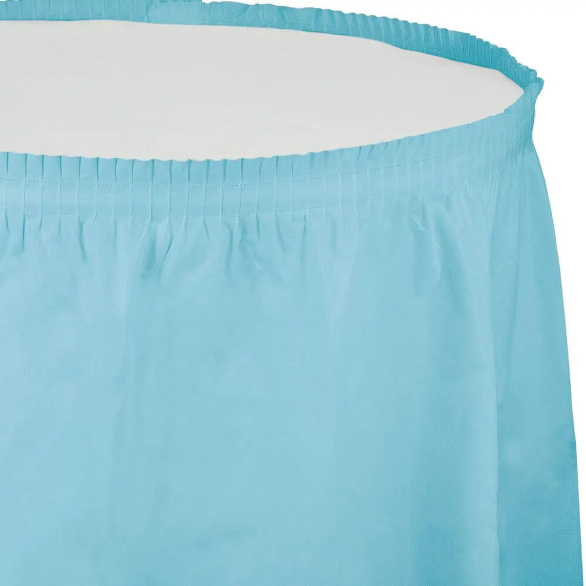 Plastic Tableskirt 14ft x 29in Pastel Blue