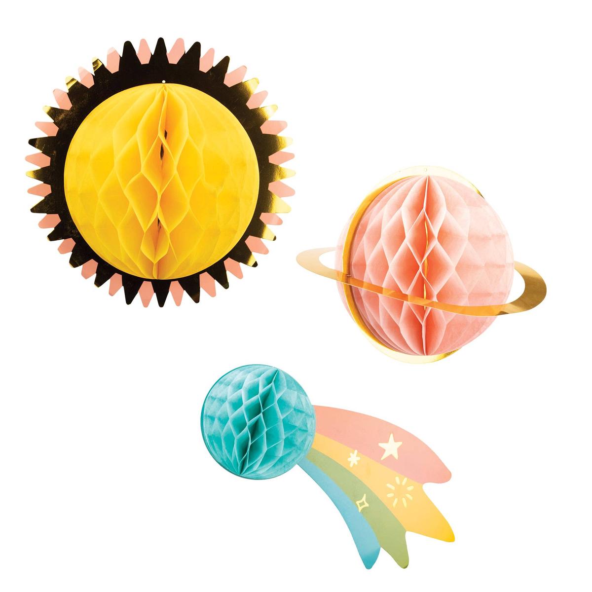 Outer Space Honeycomb Decorations