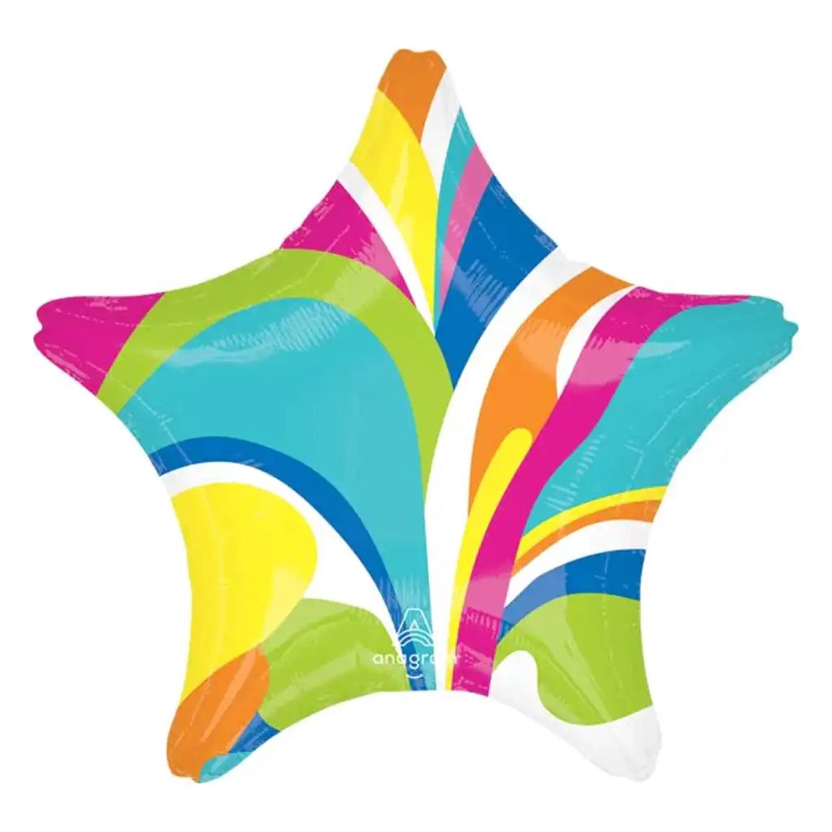 Vibrant Macro Marble Star Foil Balloon 19in