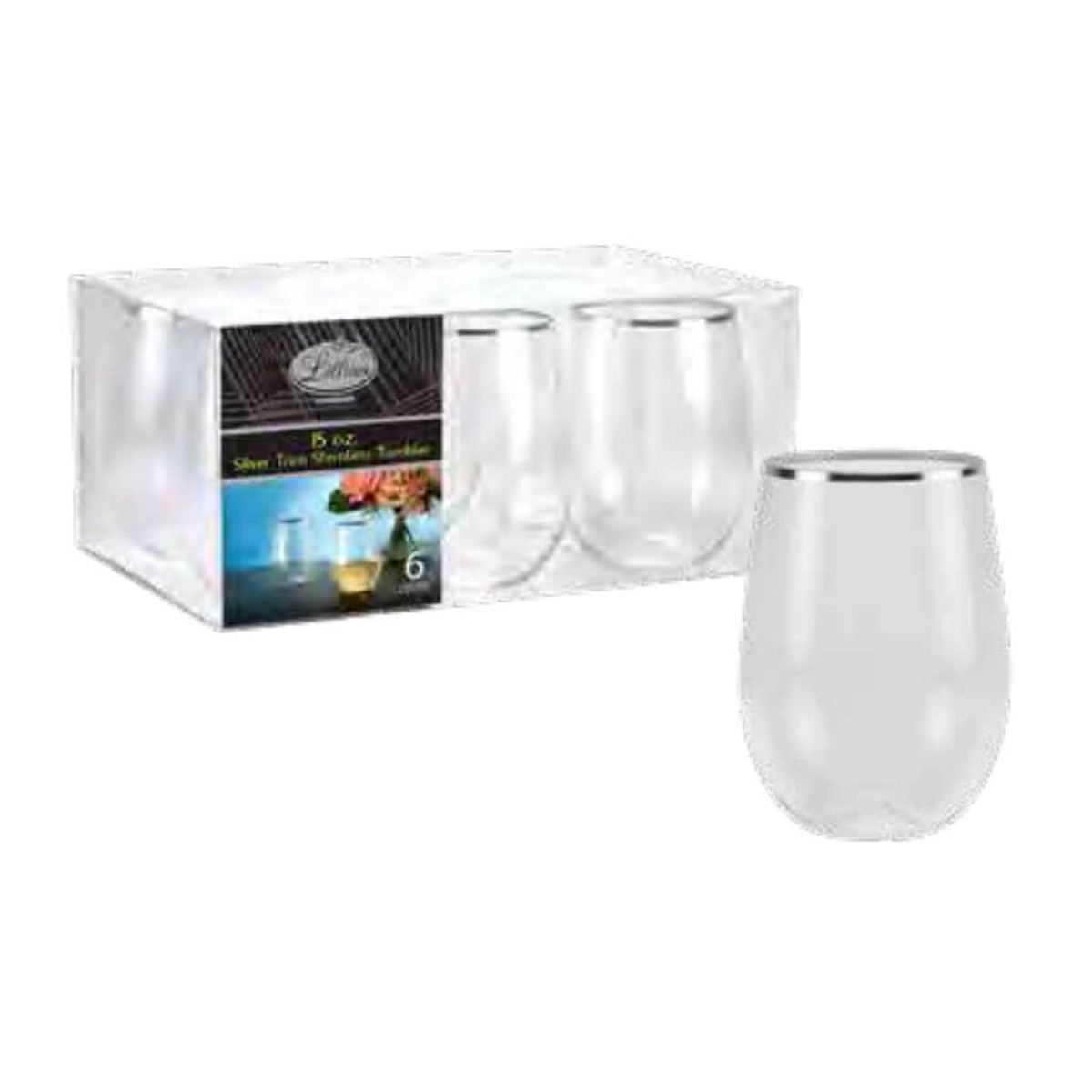 Lillian Stemless Clear Tumbler 15oz 6ct