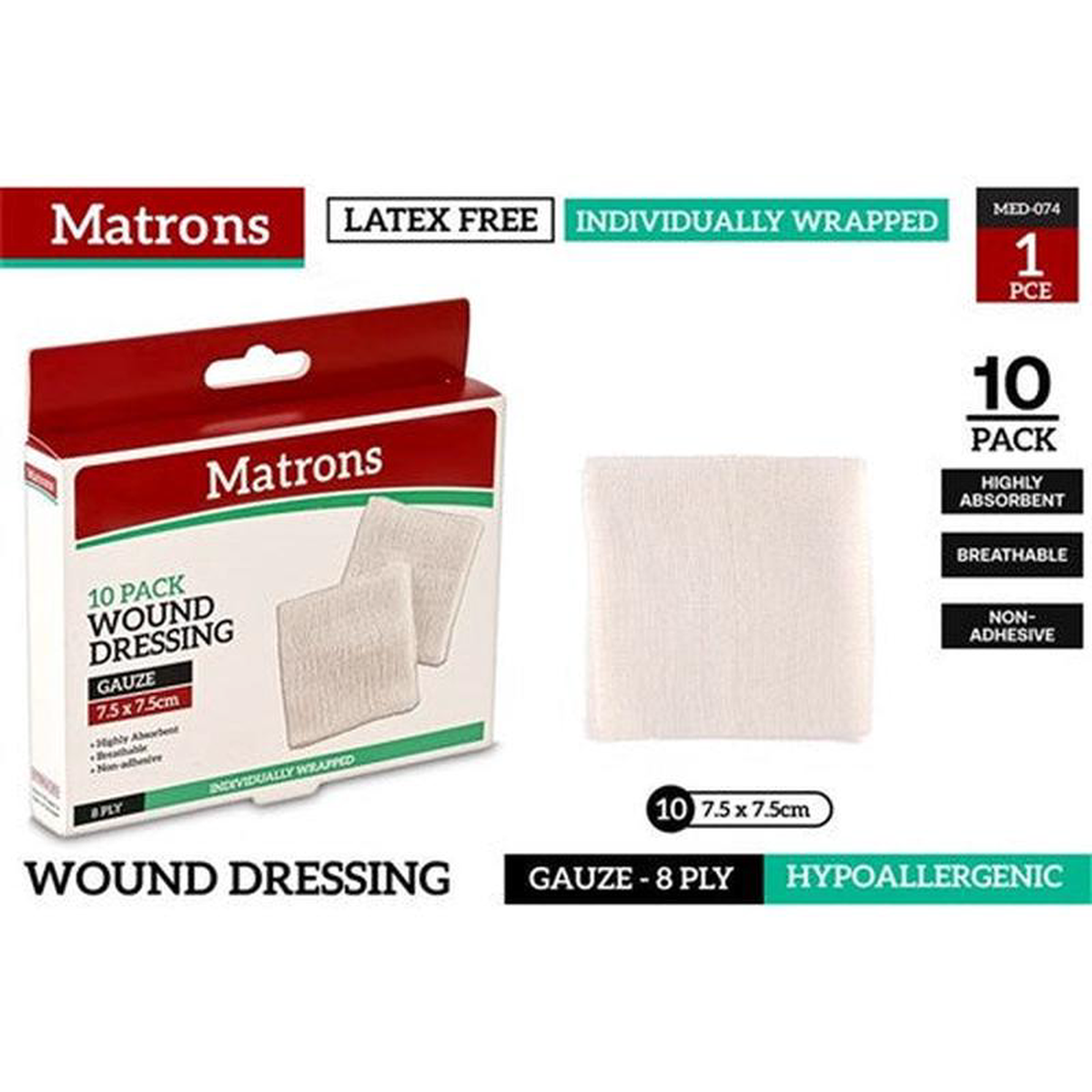GAUZE PAD ADHESIVE 15 CM 5PC