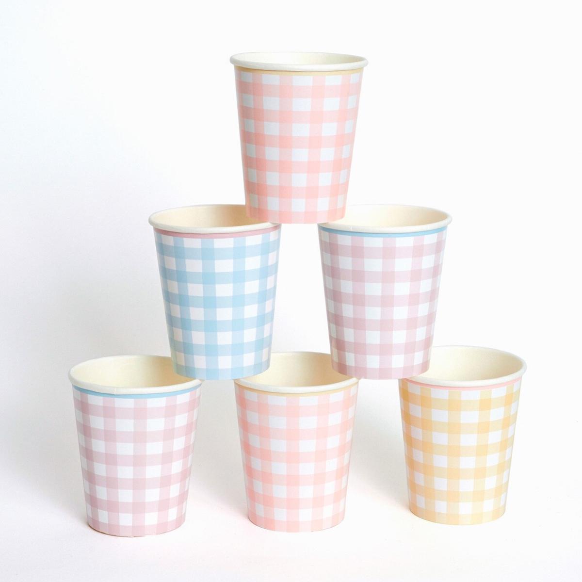 Gingham Cups (x12)